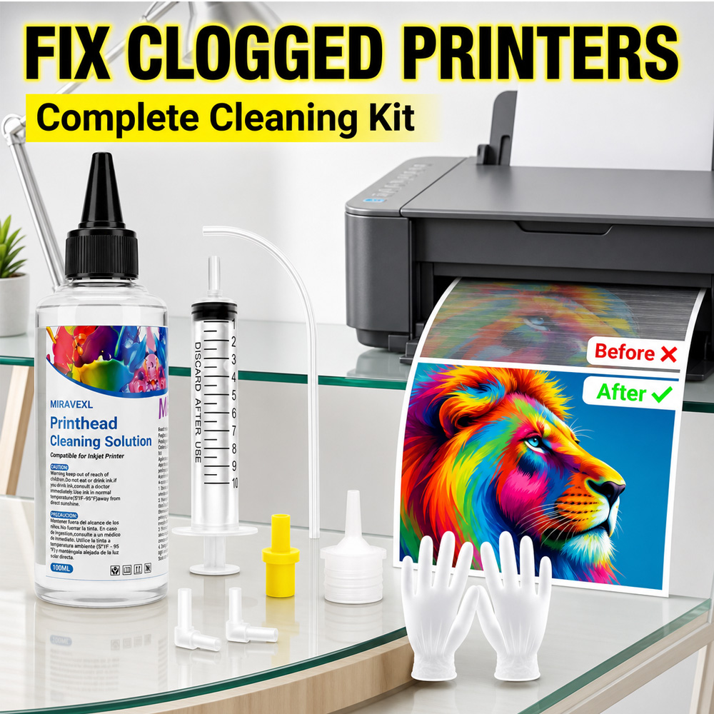 Print Head Cleaning Kit - MIRAVEXL Printhead Cleaning Solution 100ml Kit